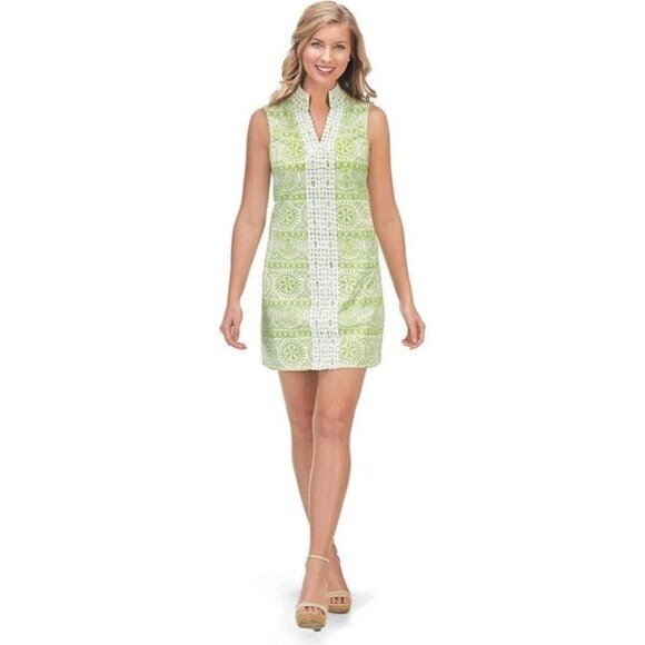 Mud Pie Willow Crochet Dress Citrus Green Large - Picture 1 of 6